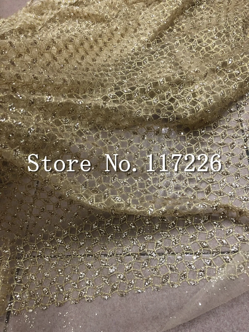 

5yards unique glued glitter african embroidered tulle mesh fabric for bridal dress with full sparkly glitter