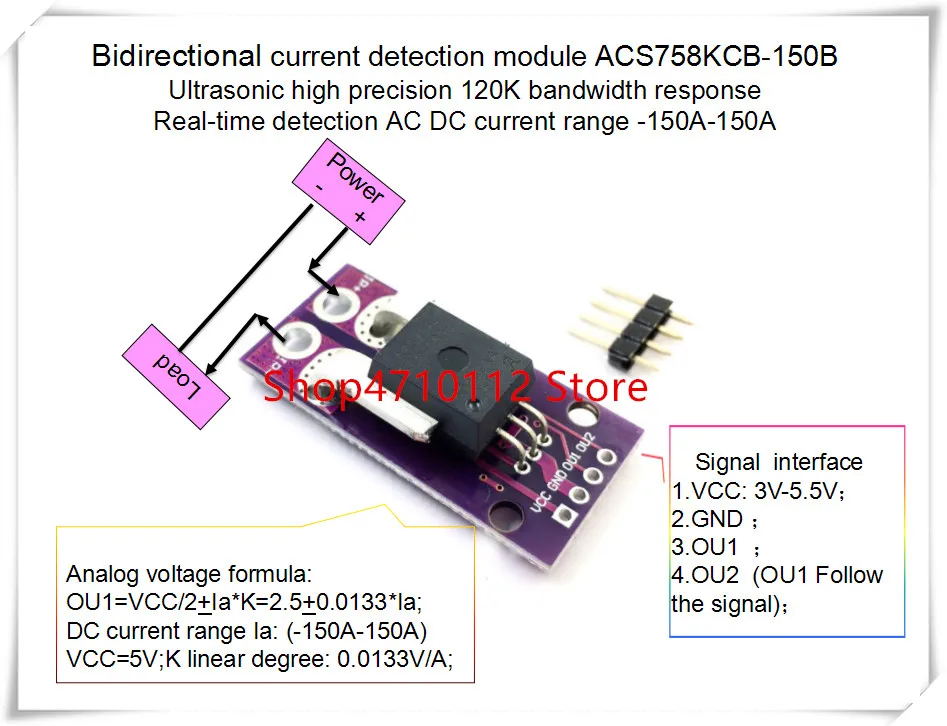 

NEW 1PCS/LOT ACS758KCB-150B ACS758KCB-150 ACS758 ACS758KCB 150B 120 kHz Bandwidth AC, DC: -150-150A 0.0133V/1A