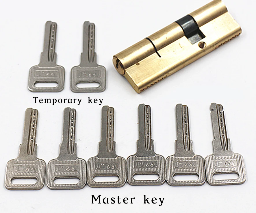 Door Cylinder Biased Lock 65 70 80 90 115mm Cylinder AB Key Anti-Theft  Entrance Brass Door Lock Lengthened Core Extended Keys