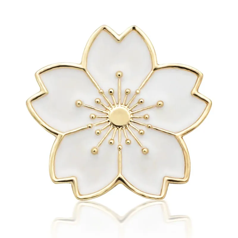 New Beauty Oil Sakura Flowers Golden rim 28mm snap buttons big style fit DIY 18mm snap jewelry fittings wholesale KZ3311