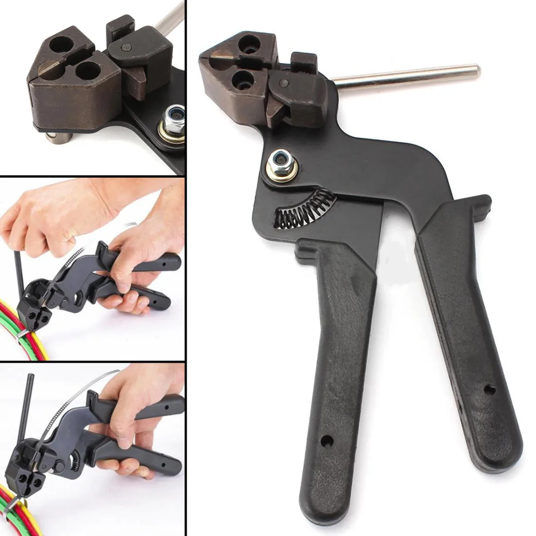 

1set Heavy Duty Stainless Steel Cable Tie Tool Fasten Pliers Crimper Tensioner Cutter