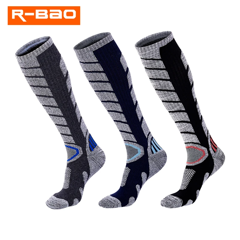 

R-BAO 1 Pair Winter Outdoor Snowboarding Climbing Camping Hiking Skiing Socks Long Thicken Warm Half Sports Socks For Women Men