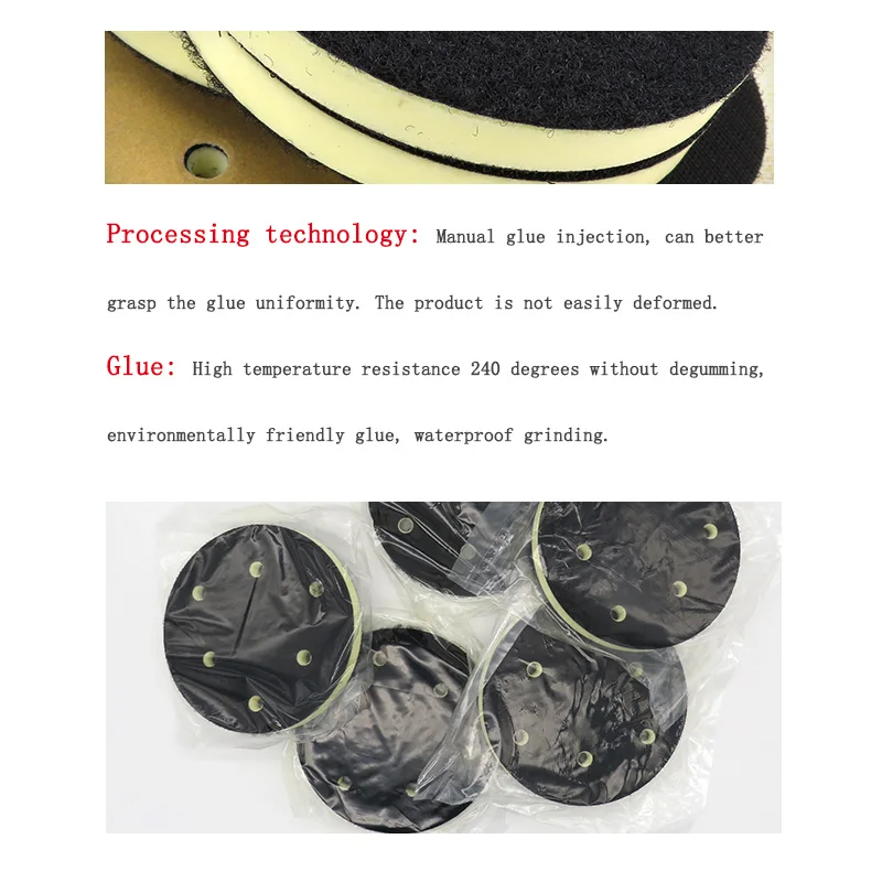 5 Inch 125mm 6-Hole PU Foam Interface Pad for Hook and Loop Sanding Disc Backing Pad Polishing Power Sander Accessories