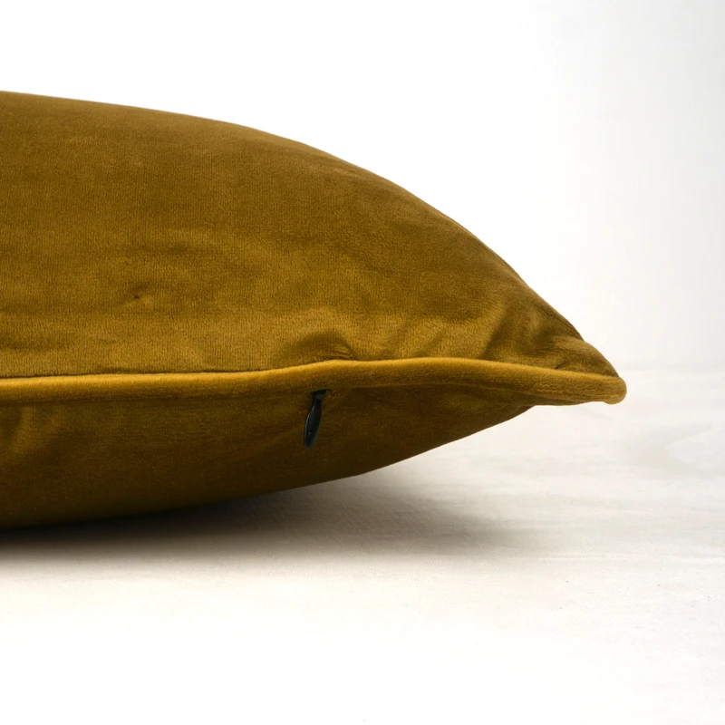 Soft Luxury Brown Gold Velvet Cushion Cover Pillow Case Bed Sofa Pillow Cover Piping Design No Balling-up Without Stuffing