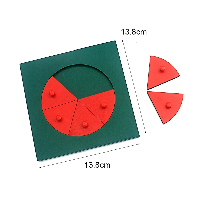 Juguetes de matemáticas Montessori para bebés, círculos de fracción de madera, 1-10 fracciones de conteo, juguetes educativos de madera, tablero de agarre de división Circular