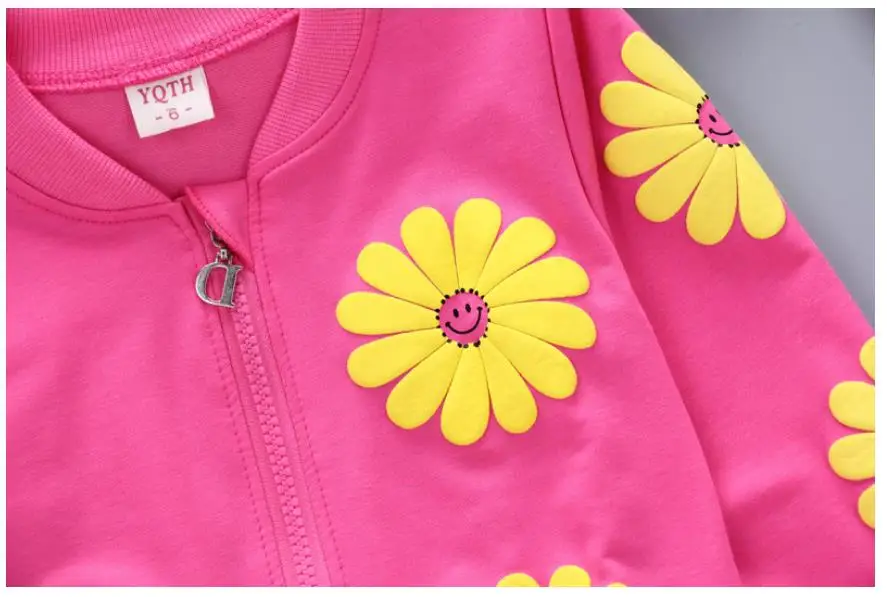 2023 echt Roupas Infantis kinder Kleidungsstück Frühling Und Herbst Neue Mädchen Reine Baumwolle Druck Drei-stück Kind Anzug 0-4y – Detail 11