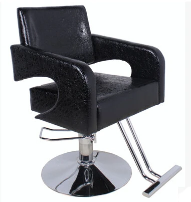 Barber's hair cut chair. Hair salons fashion beauty-care chair black and white image 2