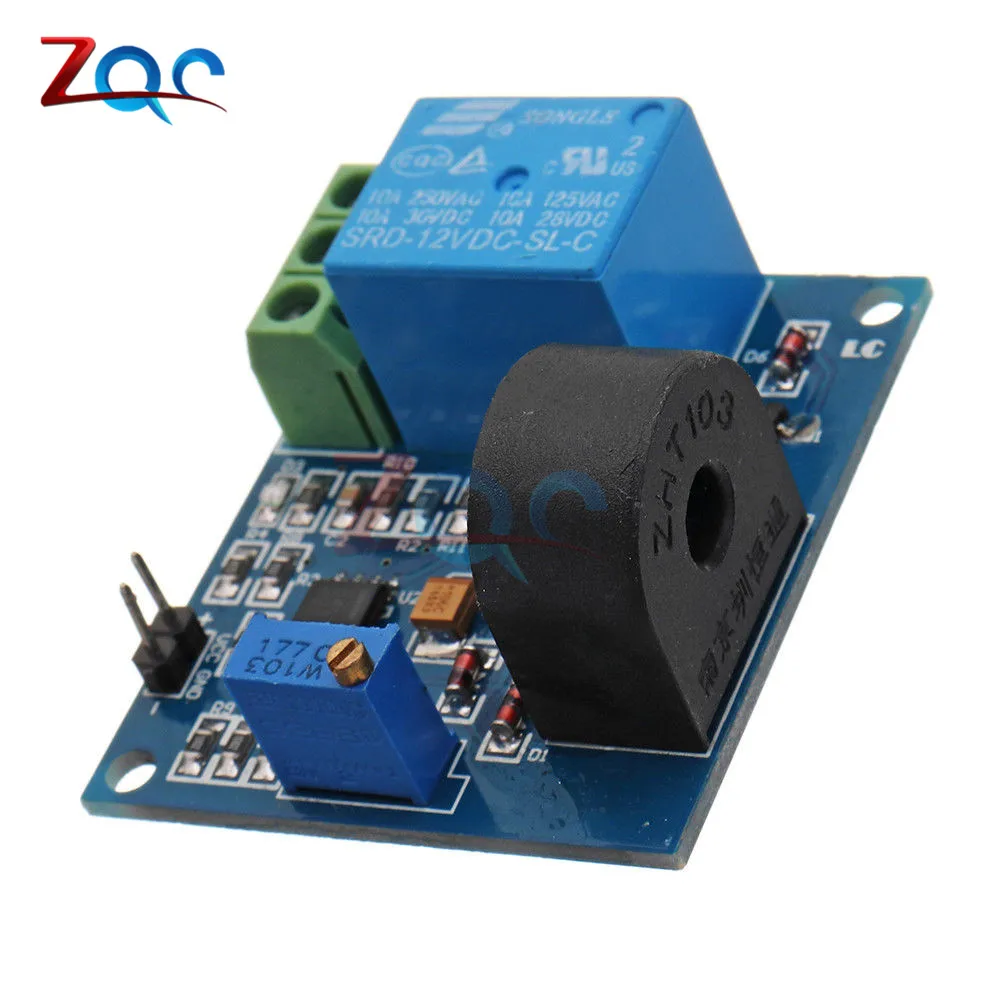 AC Current Detection Sensor Module 5V 12V 24V Relay Protection Module 5A Over-Current Overcurrent Protection Switch Output