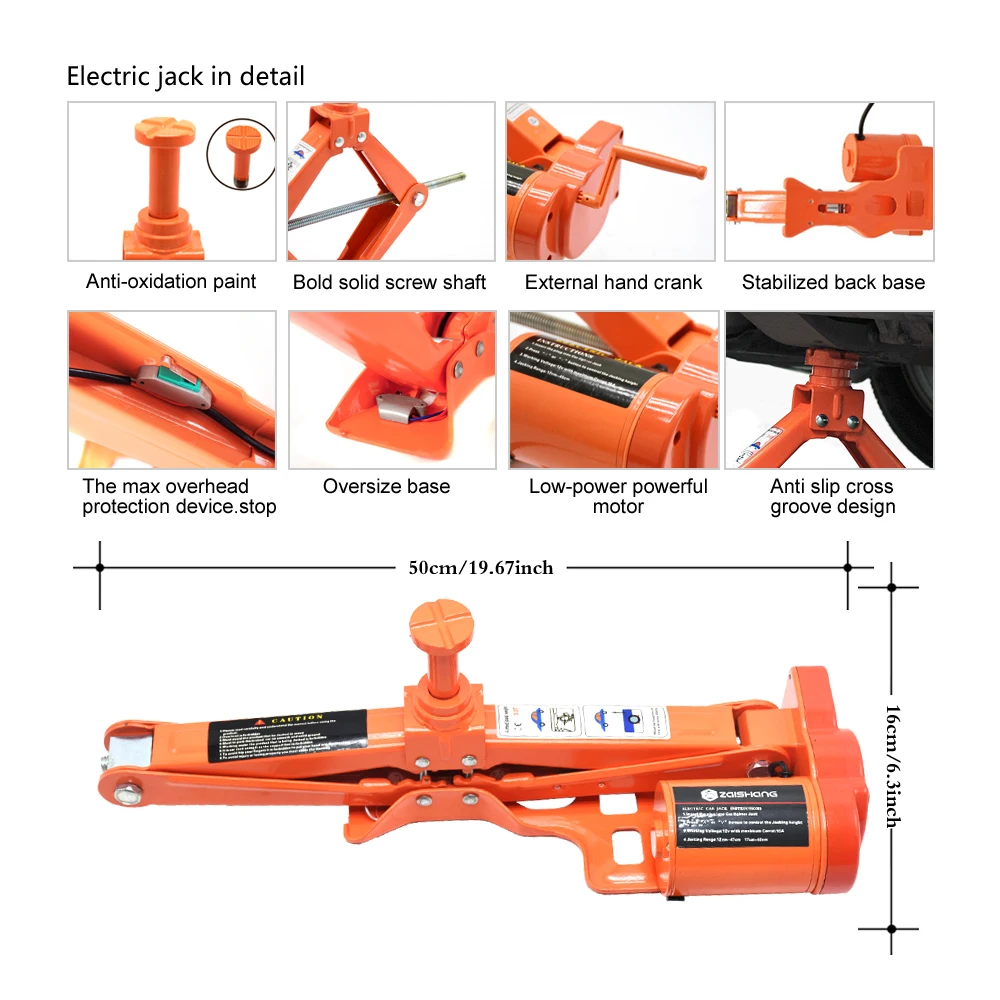 Taşınabilir 12V araba Jack 3Ton elektrikli jak otomatik kaldırma makas Jack kaldırma Machinisms kriko