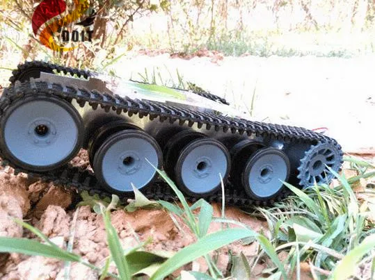 DOIT 탱크 자동차 섀시 크롤러 지능형 DIY 로봇 전자 장난감, 견고한 구조 추적 섀시 개발 키트 트랙터 장난감
