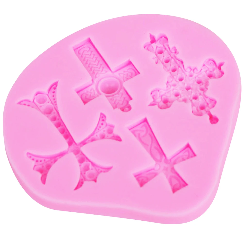 F1026 Hot Gross Epoxy UV Resin Silicone Mold Fondant Chocolate Mold Cross Shape Cake Decorating Tools Christmas Bakeware