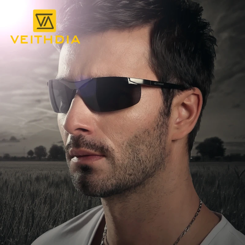 VEITHDIA Brand Designer Men\'s Sunglasses Outdoor Sports Fishing Aluminum Polarized UV400 Lens Sun Glasses Eyewear For Male 6501