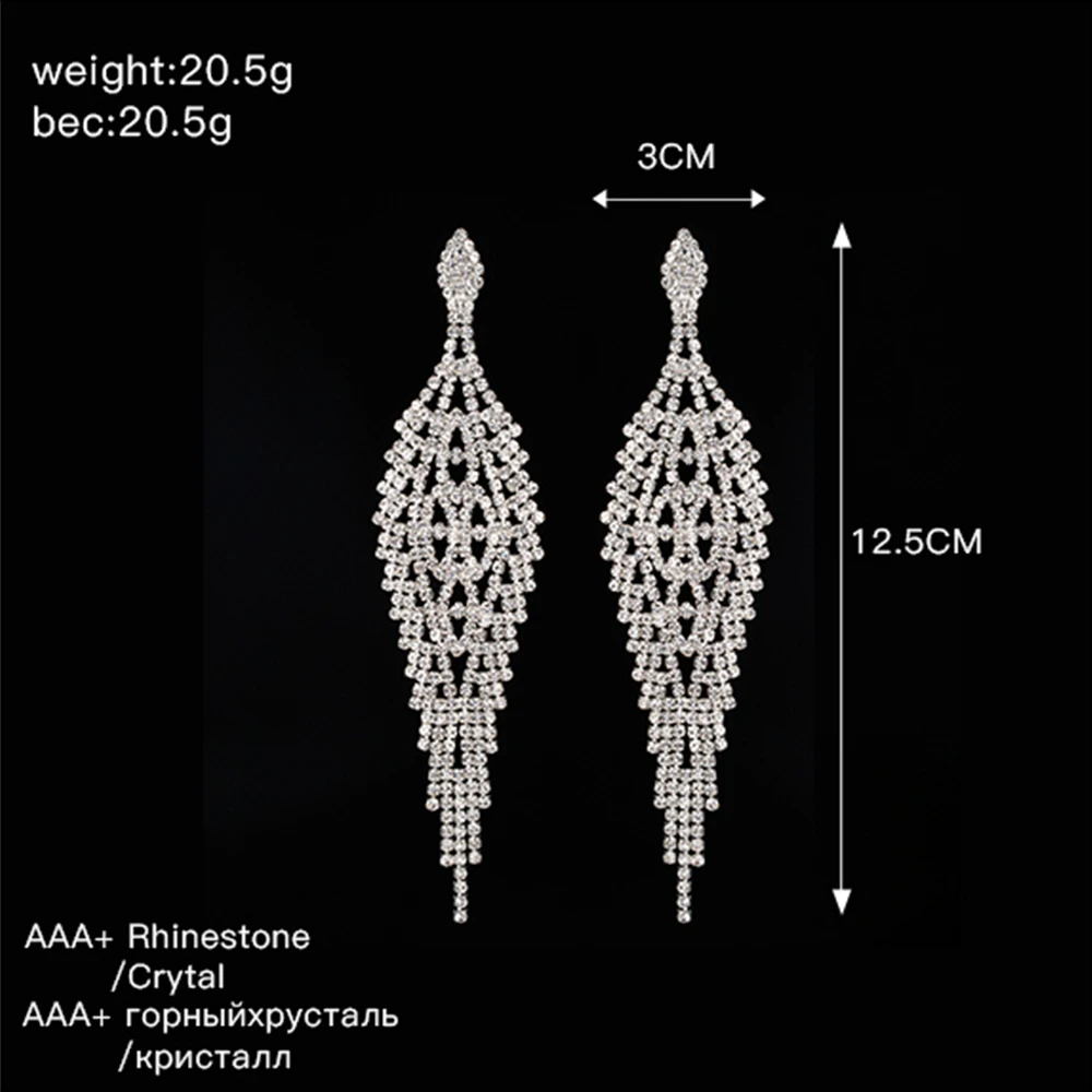 YFJEWE Jewelry Fashion Earrings for Women Crystal Wedding Drop Earrings Bride Rhinestone Bridesmaid Brincos Party Prom E317