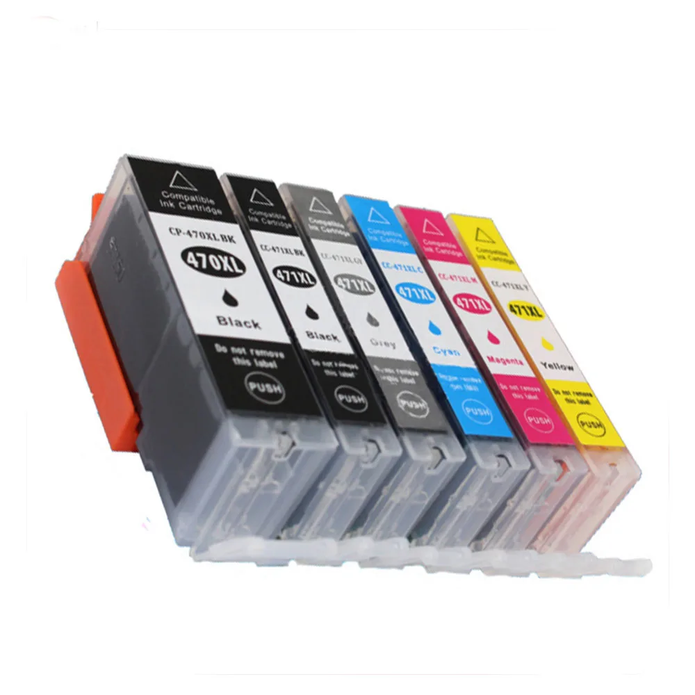 

6PK Compatible For PGI-470 CLI-471 pgi470 cli471 470 471 Full Ink cartridge for Canon PIXMA MG6840 MG9040 TS5040 TS6040 printer