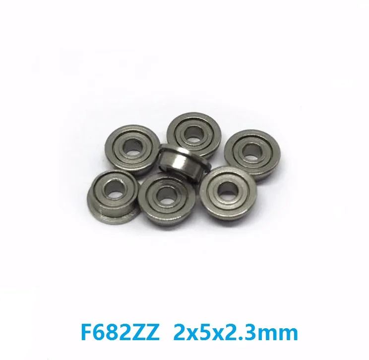 

50pcs/100pcs/500pcs F682ZZ F682 ZZ Z Full Ball (Without Cage) 2x5x2.3mm Flanged Deep Groove Ball Bearing Shielded 2*5*2.3