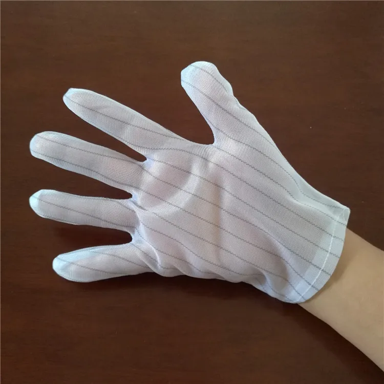 Anti-static gloves stripe double-sided electrostatic gloves protective dust-proof electronics factory work gloves dust-free sulf