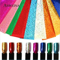 9 Pc/Set Nail Transfer Stickers Holographic Cat's Eye Art Foils Silver Starry Mix Colorful Decals Metallic Paper DIY Color
