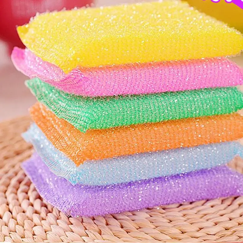 Kitchen nonstick oil scouring pad oil cleaning cloth washing cloth to wash cloth towel brush bowl cloth sponge 4 pcs