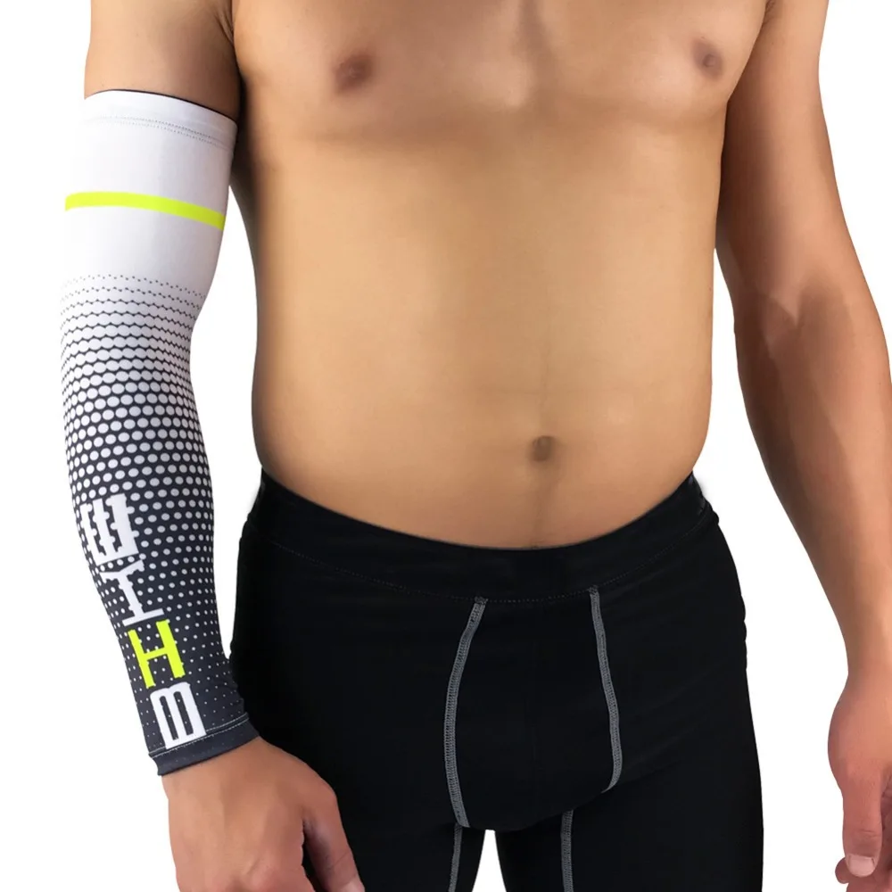 Calentadores de brazo de ciclismo para hombre, protección solar UV, cubierta de manguito, seguridad deportiva, 1 par