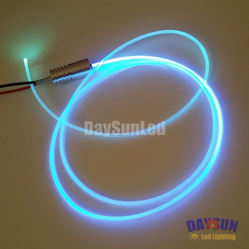 2017 Cool Car Atmosphere Light 12V Optic Fiber Guiding Light Source + 1M/2M Side Glow Fiber Cable Diameter 2mm  Cool Car Light