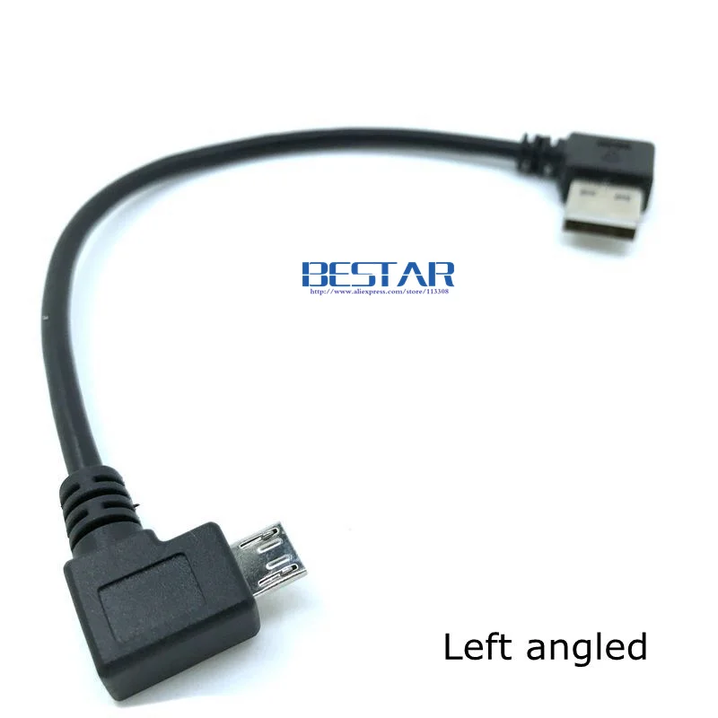 Left Right Angled 90 degree Micro USB Male to USB Left angled Data Charge Cable 0.2m 20cm short Micro-USB angle Cables