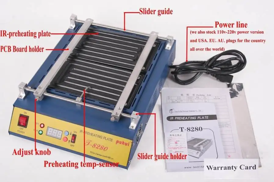 IR Solder Station 110V /220V Puhui T8280 T-8280 T 8280 PCB Preheater SMD Rework Station