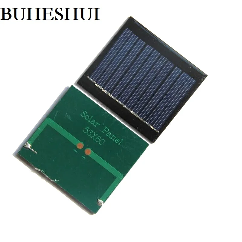 BUHESHUI 5V 60MA Polycrystalline Solar Cell DIY Solar Panel Charger For 3.7V Battery Education Toy 60*53MM 1000pcs Wholesale