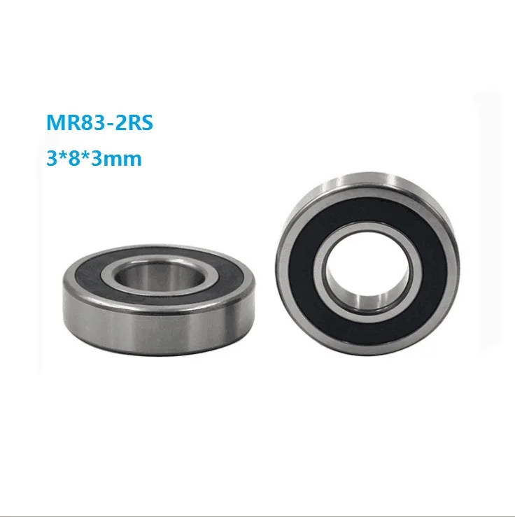 

50/100/500pcs 3x8x3mm MR83-2RS MR83RS MR83 RS 2RS Miniature Mini Thin Wall Deep Groove Ball Bearing 3*8*3mm