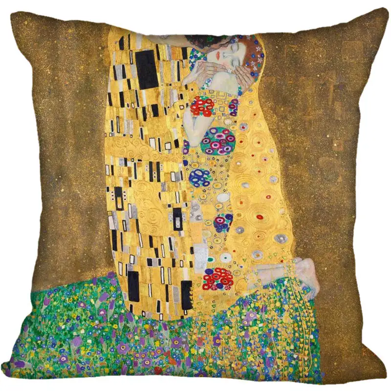 Custom Gustav Klimt Square Pillowcase Custom Zippered Pillow Cover Case 40x40,45x45cm(One Side)