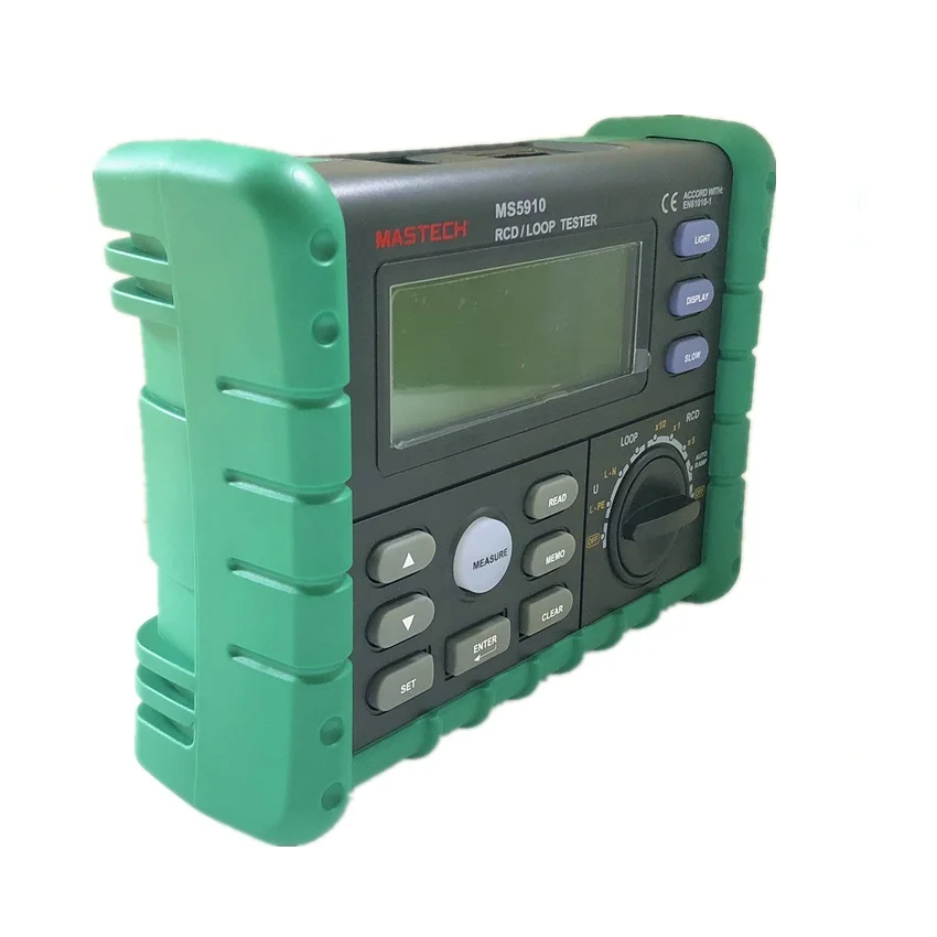 MASTECH MS5910 GFCI Tester Circuit Trip-out Current / Time Test RCD Loop Resistance Tester with USB Interface