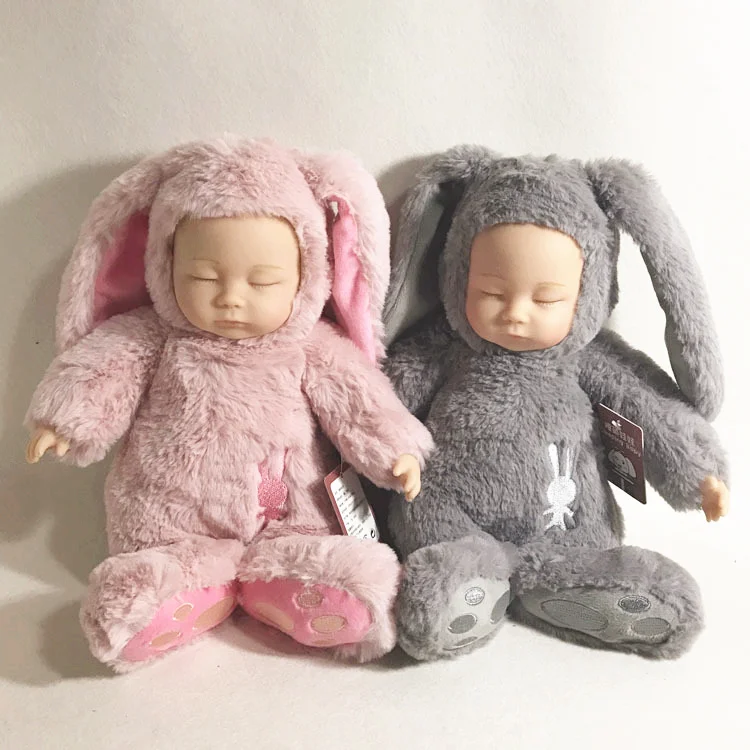 

[ Funny ] 45cm Simulation dolls & Reborn baby doll Sleep placate fashion bunny rabbit baby doll plush toy soft kids child gift