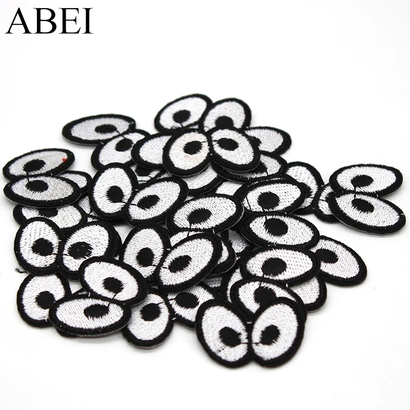 10pcs/lot Garment Stickers Iron On Small Eye Appliqued Patch Sweater Bags Jeans Shoes Decoration Patches Motif Badge