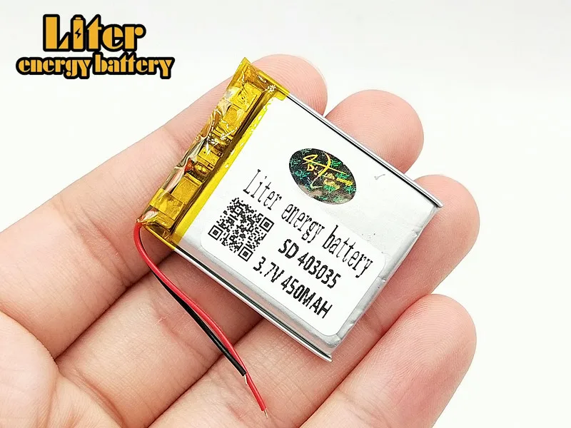 403035 450mAh 3.7V Replacement Li-ion Lithium Polymer Battery Lipo Batteries Cells for MP3 MP4 GPS MP5  Toys Smart Watch