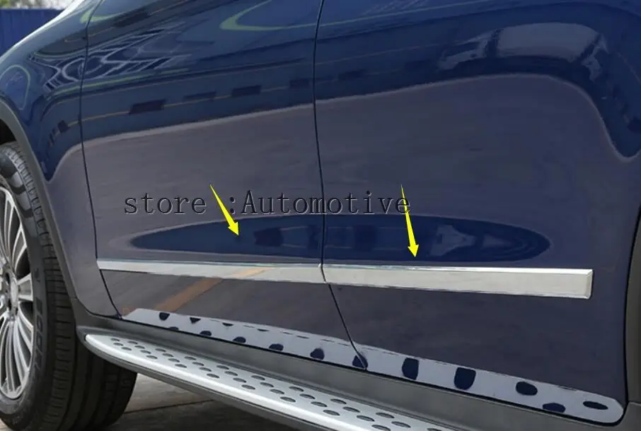 Chrome 4x Door Corpo Stampaggio Protezione Della Piastra di Copertura Trim Per Mercedes X253 GLC Benz GLC200 GLC250 GLC300 2015 2016