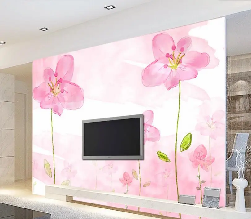 

Custom children wallpaper,Pink flowers,3D stereoscopic wallpaper for the living room bedroom TV backdrop waterproof wallpaper