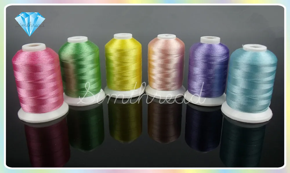 Hot Selling Polyester Embroidery Thread 63 Brother Colors 1100Yrds/Spool Free Shipping