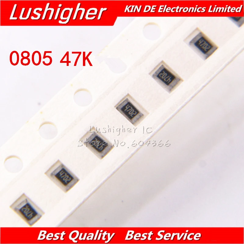 100PCS 0805 SMD 저항기 1% 47K 옴 4702 473 47.0Kohm