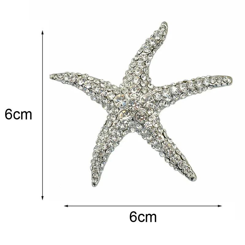 starfish brooches Blue Rhinestone Starfish Brooch Fashion high-end colorful crystal bridesmaid wedding