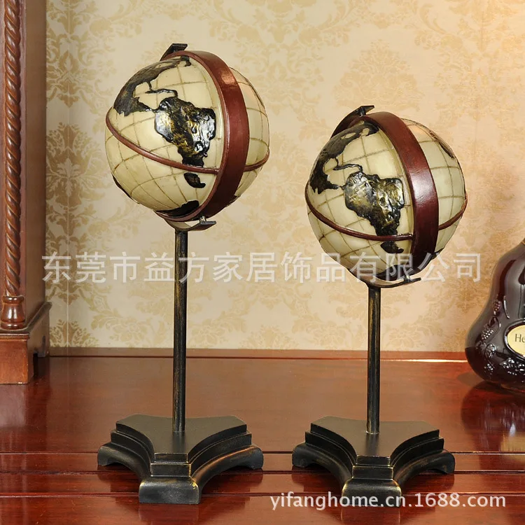 Export trade set of two globe ornaments resin crafts ornaments home decorations