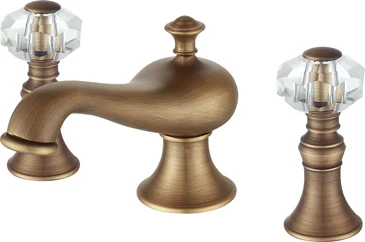 

Free shipping Antique bronze 3 Holes 8 inch widespread bathroom Lavatory Sink faucet WITH CRYSTAL HANDLES deck Mounted