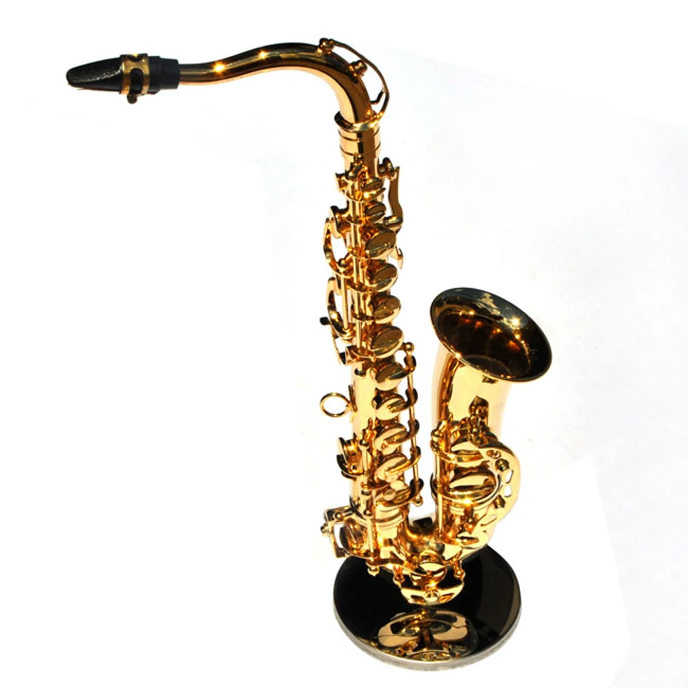 MoonEmbassy Tenor SaxophoneModel Miniature Display Sax Model Realistic Music Lover Birthday Gift Musical Instrument