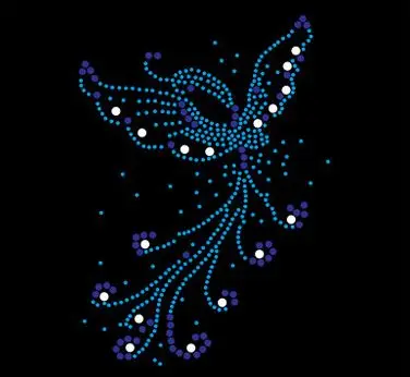 2pc/lot  butterfly rhinestone pattern iron rhinestone transfer designs hot fix rhinestone rhinestones patches for shirt