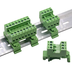 1Set 2-12pin 2EDG-UKR-5.08mm Rail Terminal Block Pitch 5.08mm Screw Plug-in Terminal Blocks Connector Din Rail Mounting Instead