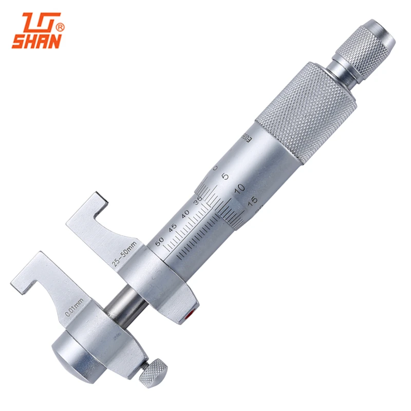 SHAN Inside Micrometers 25-50mm/0.01mm Carbide Metric Ratchet Screw Gauge Caliper Measuring Tools