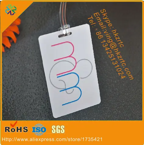 

2017 new design pvc material custom size both side printing plastic luggage tag