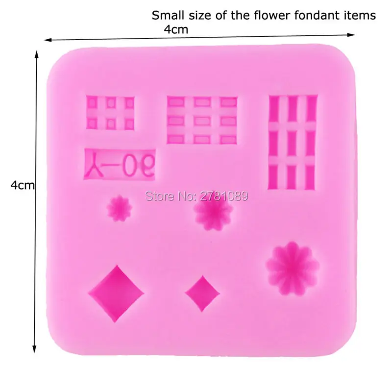 Square&Small Flower Core Silicone Chocolate Mold 3d Jelly Biscuit Ice Lollipop Gelatin Sugar Baking Cake Pop Mould Confectionery