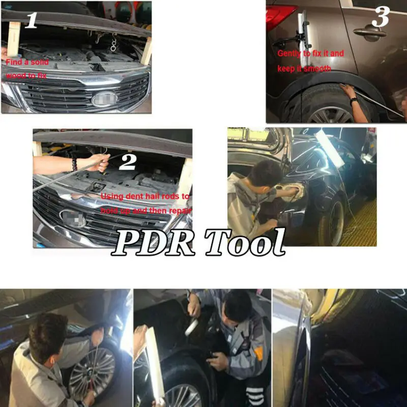 PDR Tools Dent Removal Tools Kit Crowbars Dent Damage Repair Tools professional Rods Hooks Paintless Dent Removal