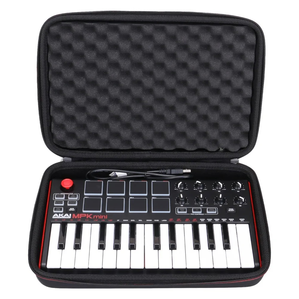 LTGEM Hard Carrying Case for Akai MPK Mini MK2/3 and MPK Mini Play/m vave smk 25 MIDI Keyboard Controller Storage Bag