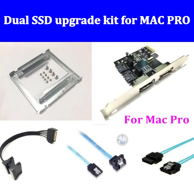 

Новый комплект обновления Dual SSD для MAC PRO 1,1-5,1 в комплекте (двойной лоток ssd/кабель sata/карта sata3/кабель для передачи данных жесткого диска SATA3.0)