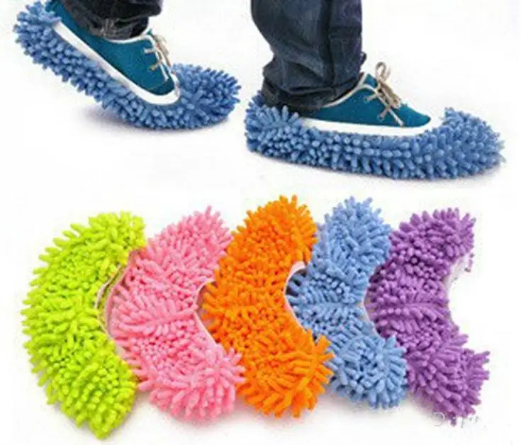 1 Pc mop slippers Floor Dust Cleaning Slippers Shoe Lazy Mopping Shoes Mop Caps Mop rag Clean Cover Wipe Shoes Cleaning Tool